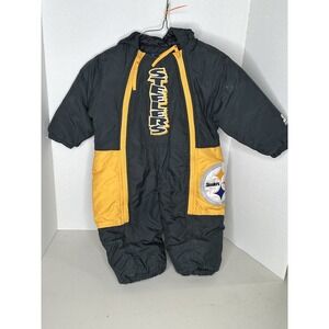 18 mo Pittsburgh Steelers Starter Snowsuit NFL Pro Line Hooded Puffer Suit 1990s